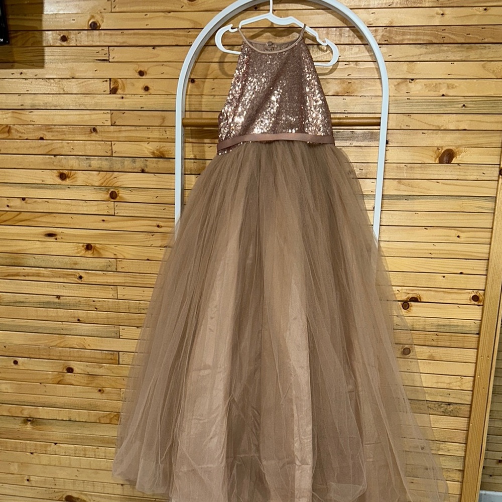 Elegant Sequin and Tulle Kids Formal Dress